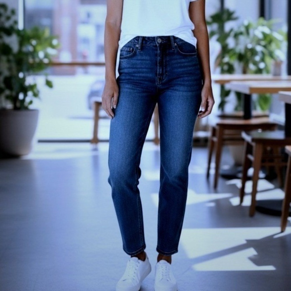 Buckle Black Fit No. 35 Ankle Skinny Jeans Dark Wash Indigo Stretch Denim 24